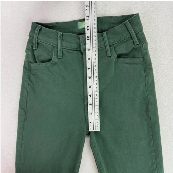 Mother Jeans The Hustler Ankle Fray "Black Forest" Green Denim Raw Hem - Picture 14 of 16